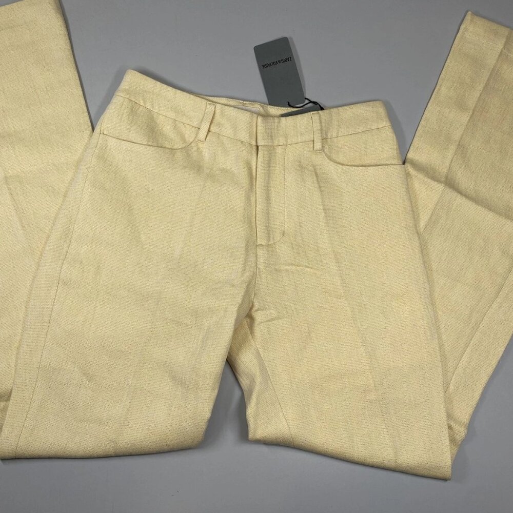 NEW ZADIG & VOLTAIRE Pistol Tailored Flare Pants • Size S • Vanilla Yellow